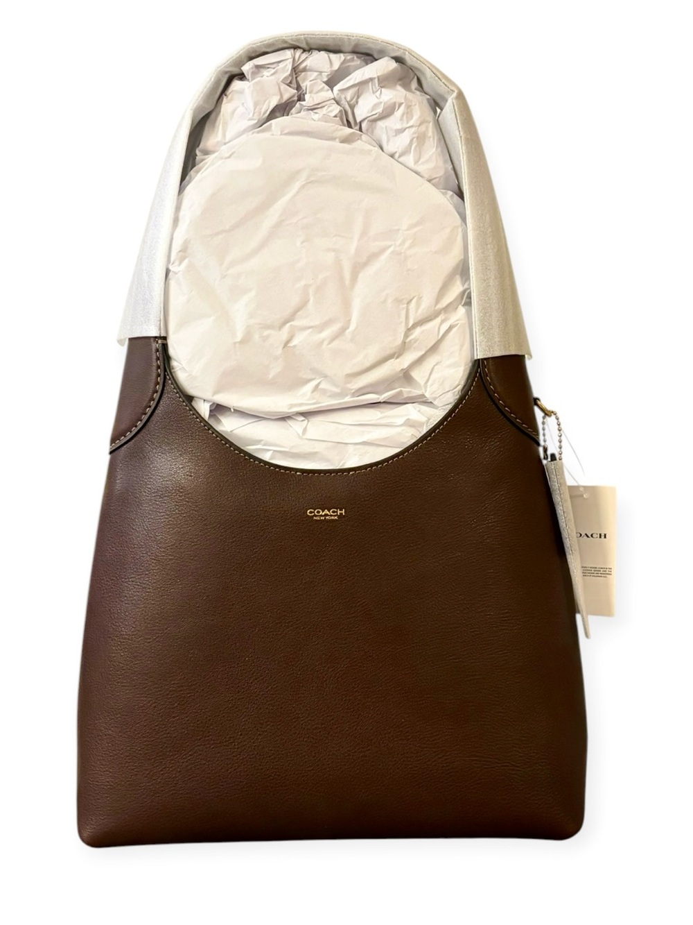 Coach Brooklyn 28 NWT Shoulder Bag Maple Brown Leather Brass